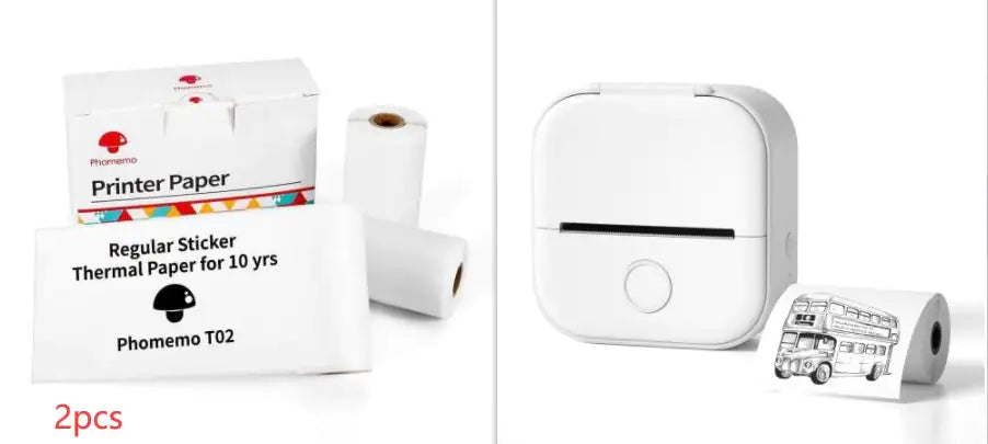 Portable Mini Bluetooth Thermal Label Printer with USB