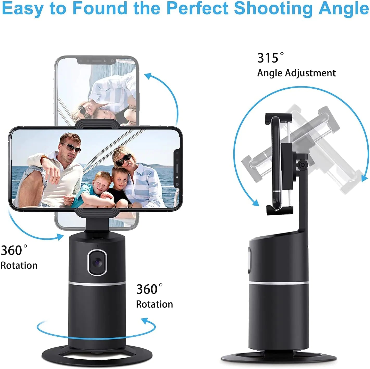 AI Smart Selfie 360° Tracker Perfect Selfies&Video Made Easy
