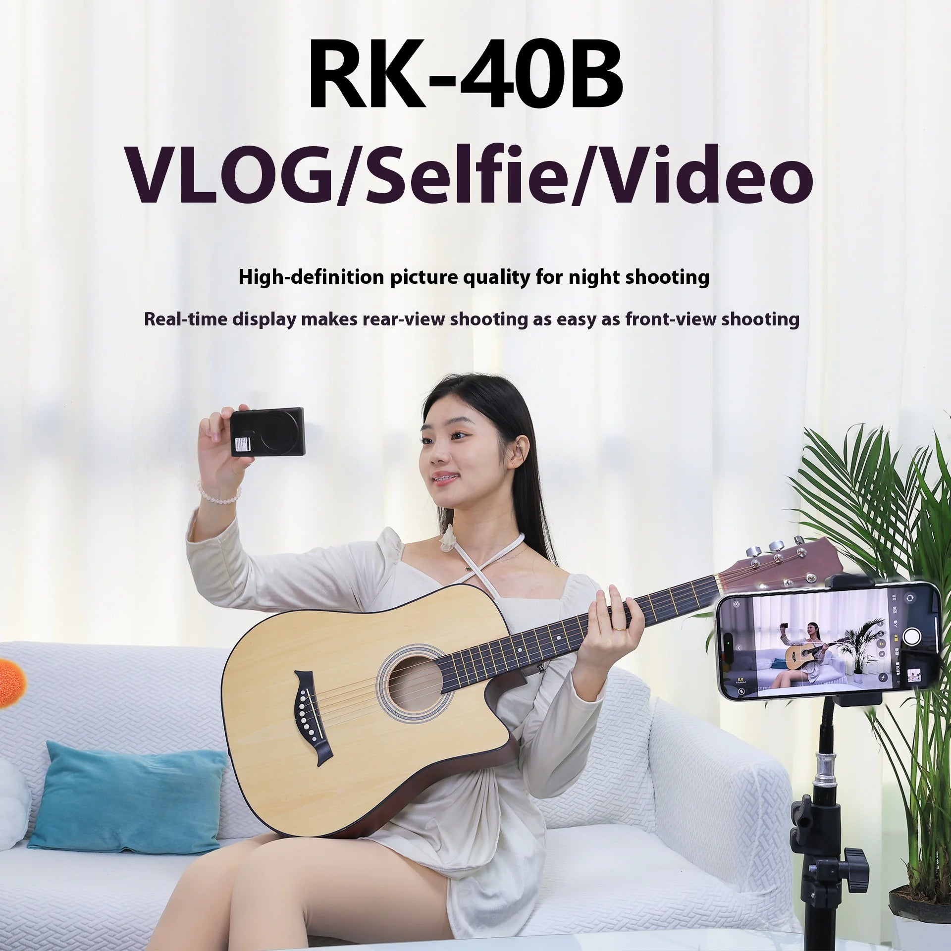 Wireless Selfie Device with Magnetic Charging & - Monitoring