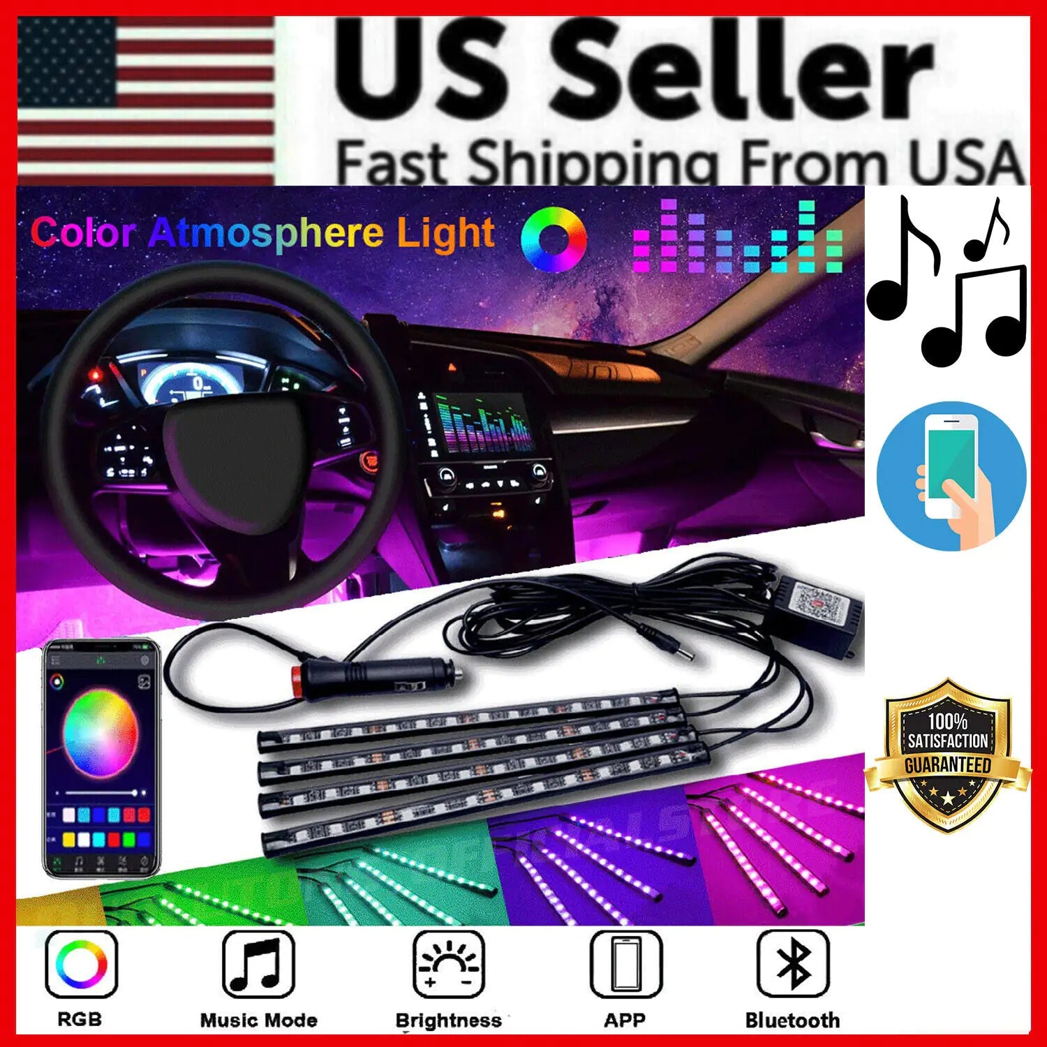Car Interior LED Light Strip Bar
