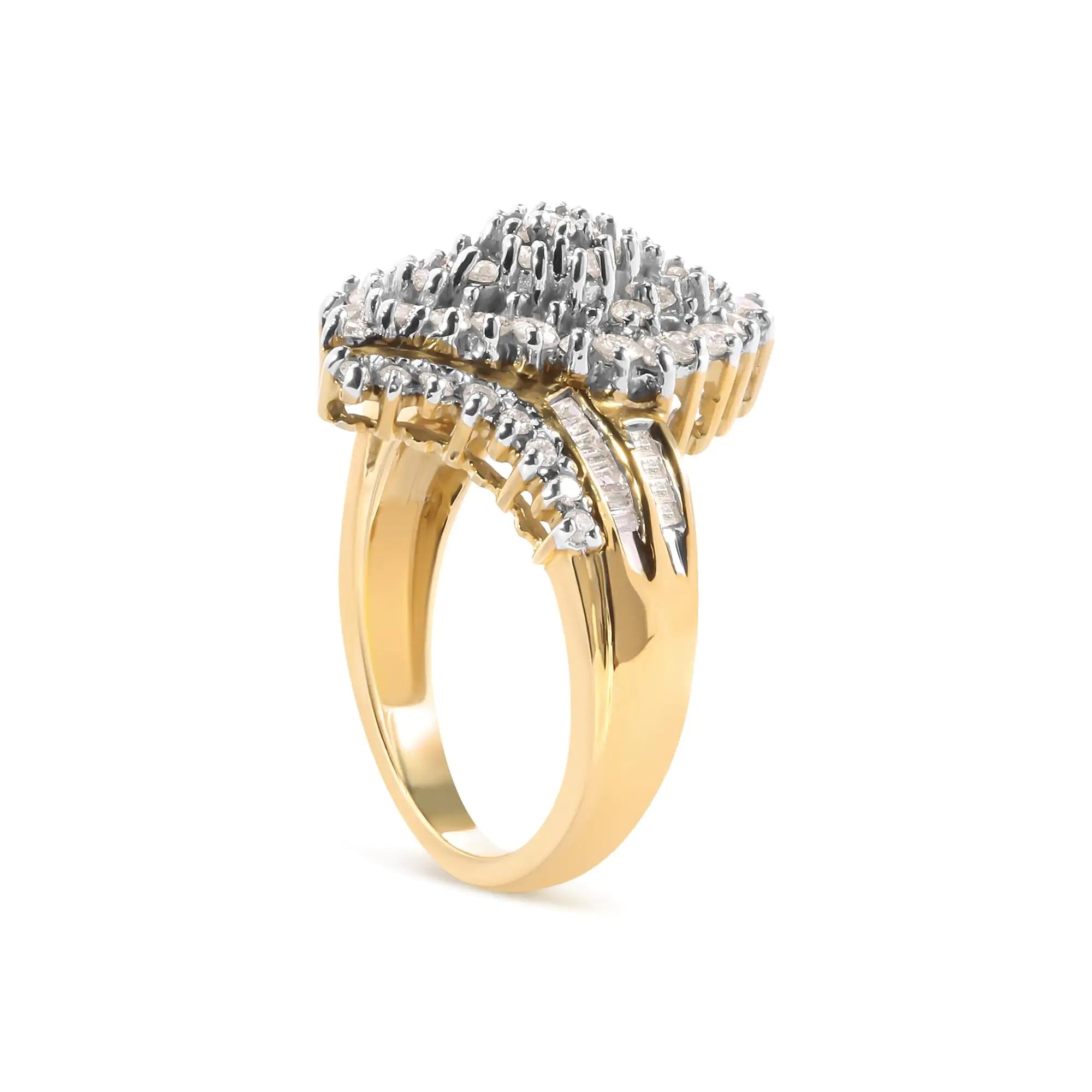 10K Gold Diamond Cluster Engagement Ring – Elegant Gift
