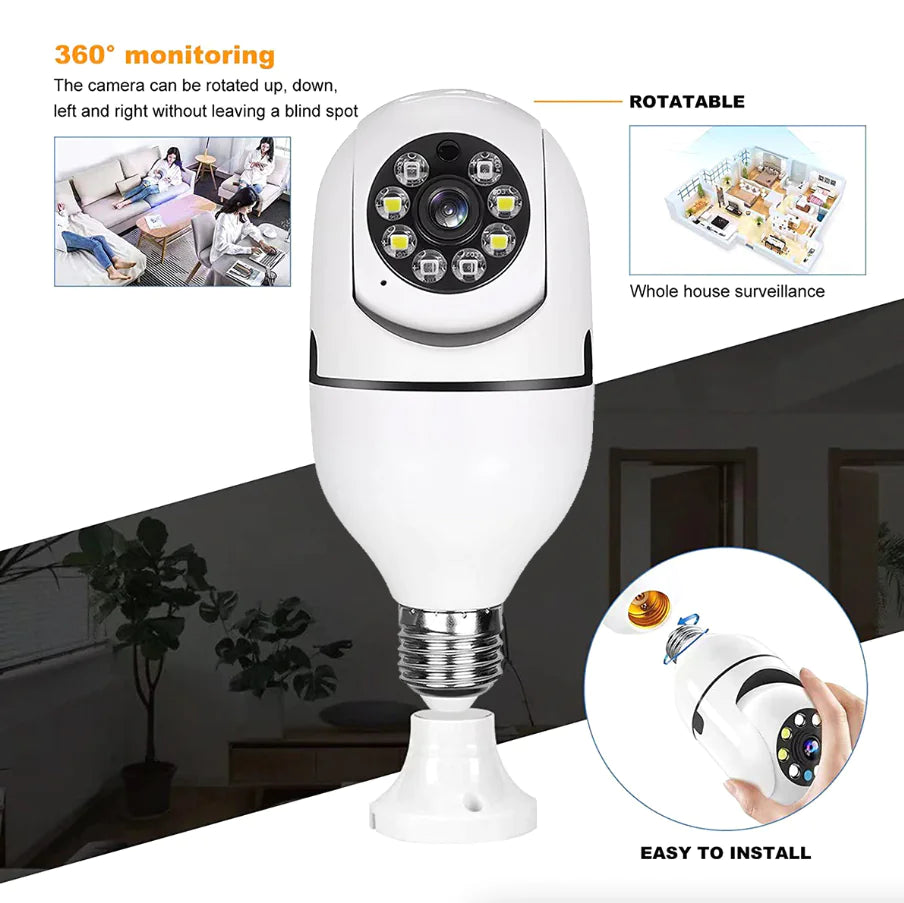 360° Wireless Light Bulb Security Camera