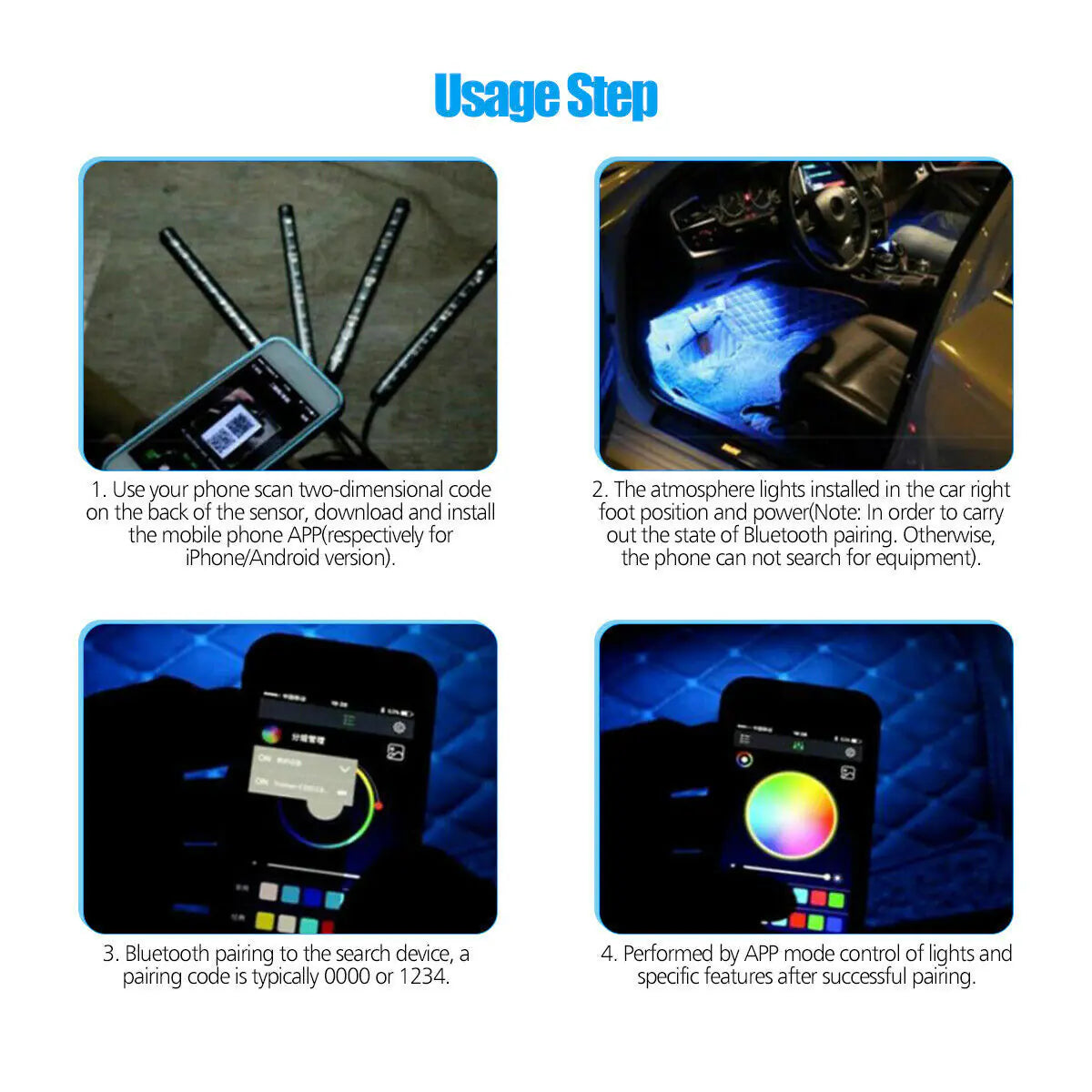 Car Interior LED Light Strip Bar