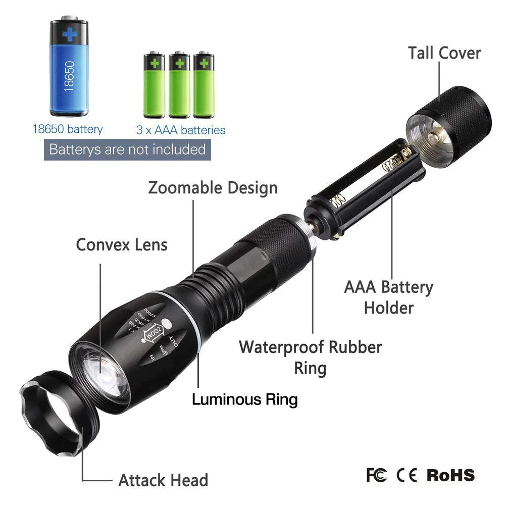 Super Bright 90000LM LED Tactical Flashlight