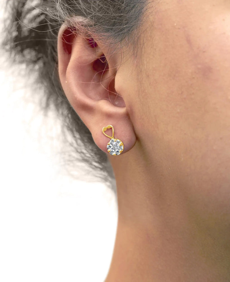 14K Yellow Gold Diamond Earrings