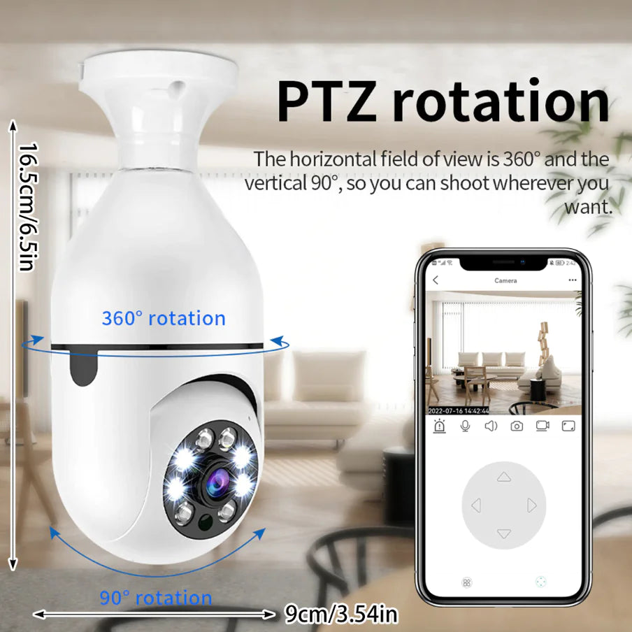 360° Wireless Light Bulb Security Camera