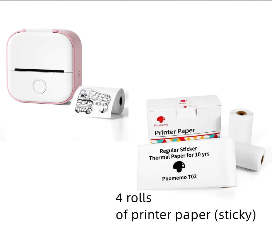 Portable Mini Bluetooth Thermal Label Printer with USB
