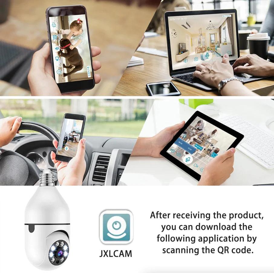 360° Wireless Light Bulb Security Camera