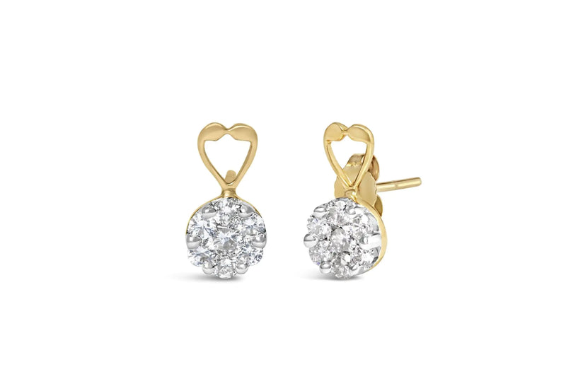 14K Yellow Gold Diamond Earrings