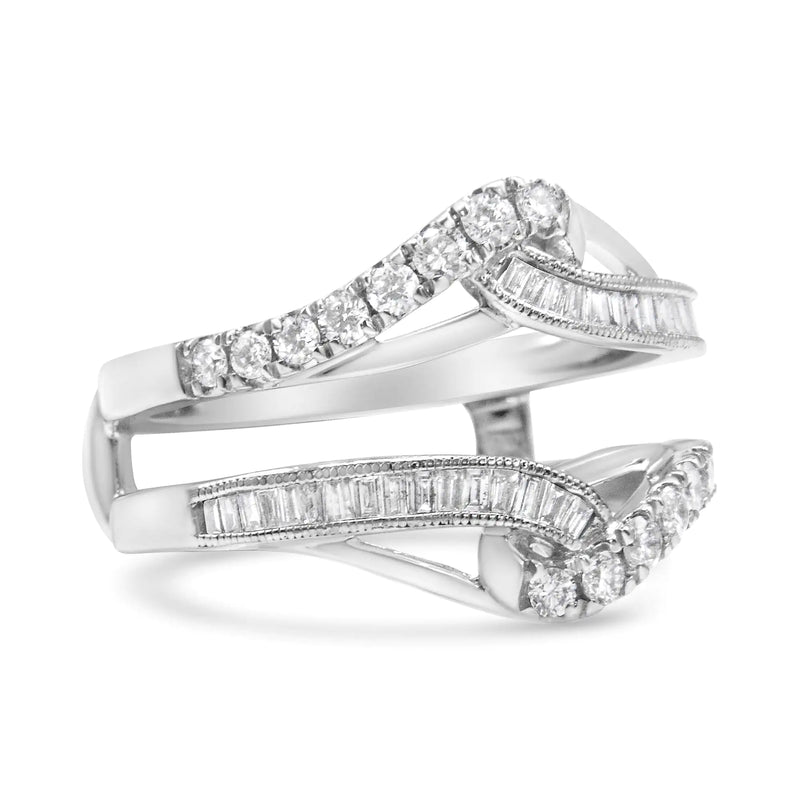 14K White Gold Invisible-Set Diamond Enhancer Wrap Ring