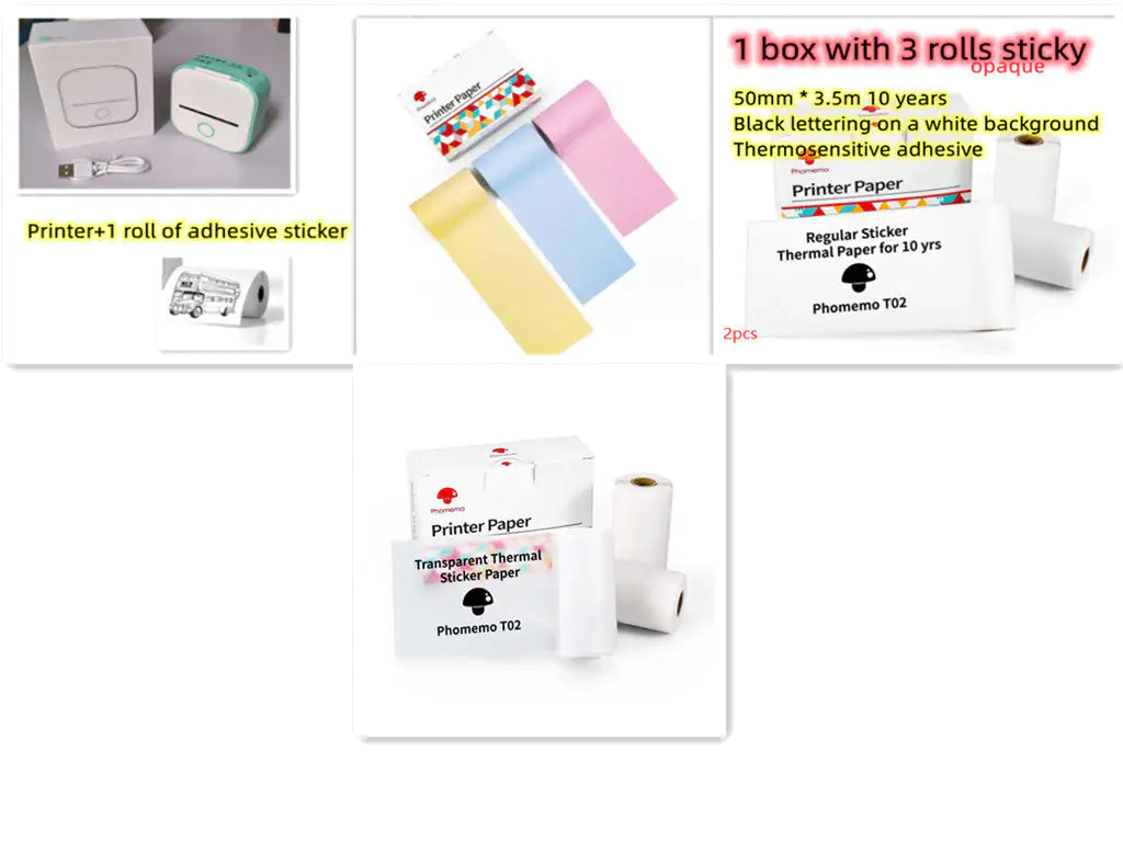 Portable Mini Thermal Label Printer Home Photo Printer Student Question Printer Bluetooth Mini Label Printer Price Tag