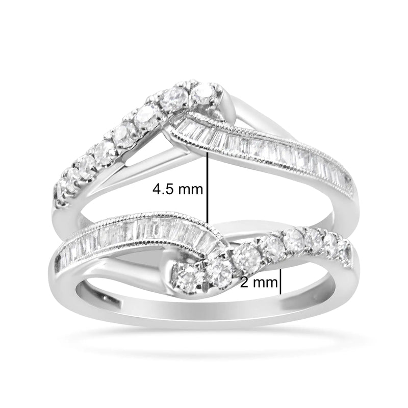 14K White Gold Invisible-Set Diamond Enhancer Wrap Ring