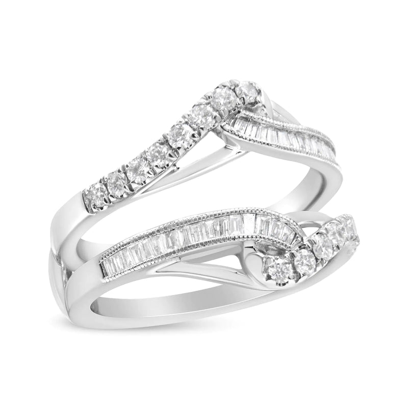 14K White Gold Invisible-Set Diamond Enhancer Wrap Ring