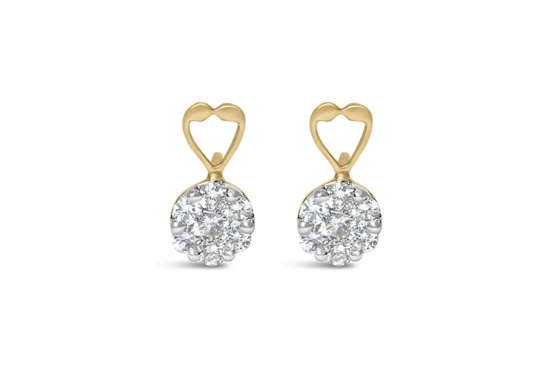 14K Yellow Gold Diamond Earrings