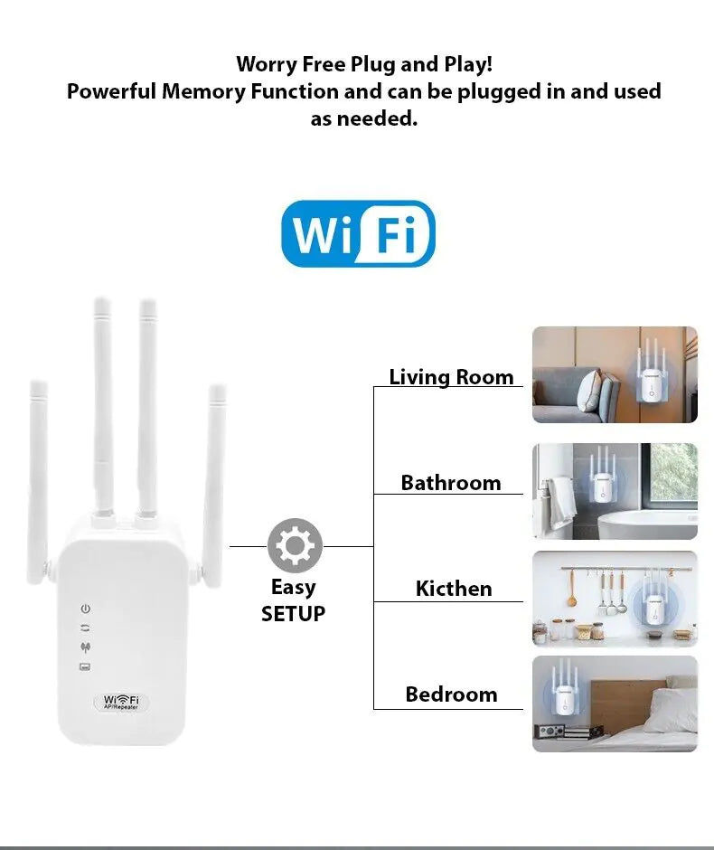 Fast WiFi Booster Router – Extend Coverage & High - Internet