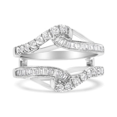 14K White Gold Invisible-Set Diamond Enhancer Wrap Ring