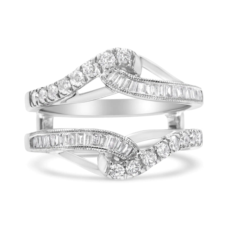 14K White Gold Invisible-Set Diamond Enhancer Wrap Ring