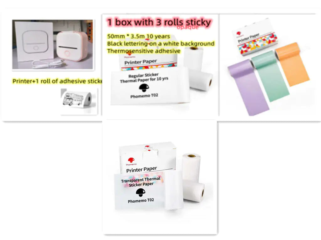 Portable Mini Thermal Label Printer Home Photo Printer Student Question Printer Bluetooth Mini Label Printer Price Tag