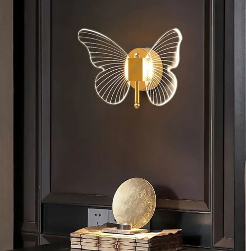 Luxury Butterfly Wall Lamp Bedside Warm Decoration