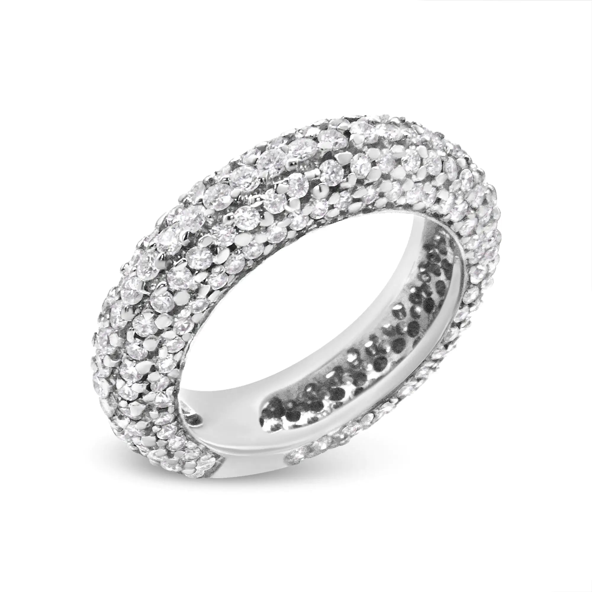 14K White Gold Diamond Band Ring