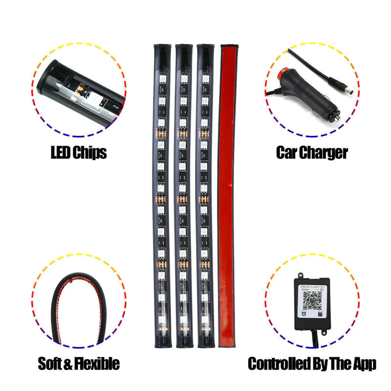 Car Interior Atmosphere Light-Strip Bar Bluetooth Control