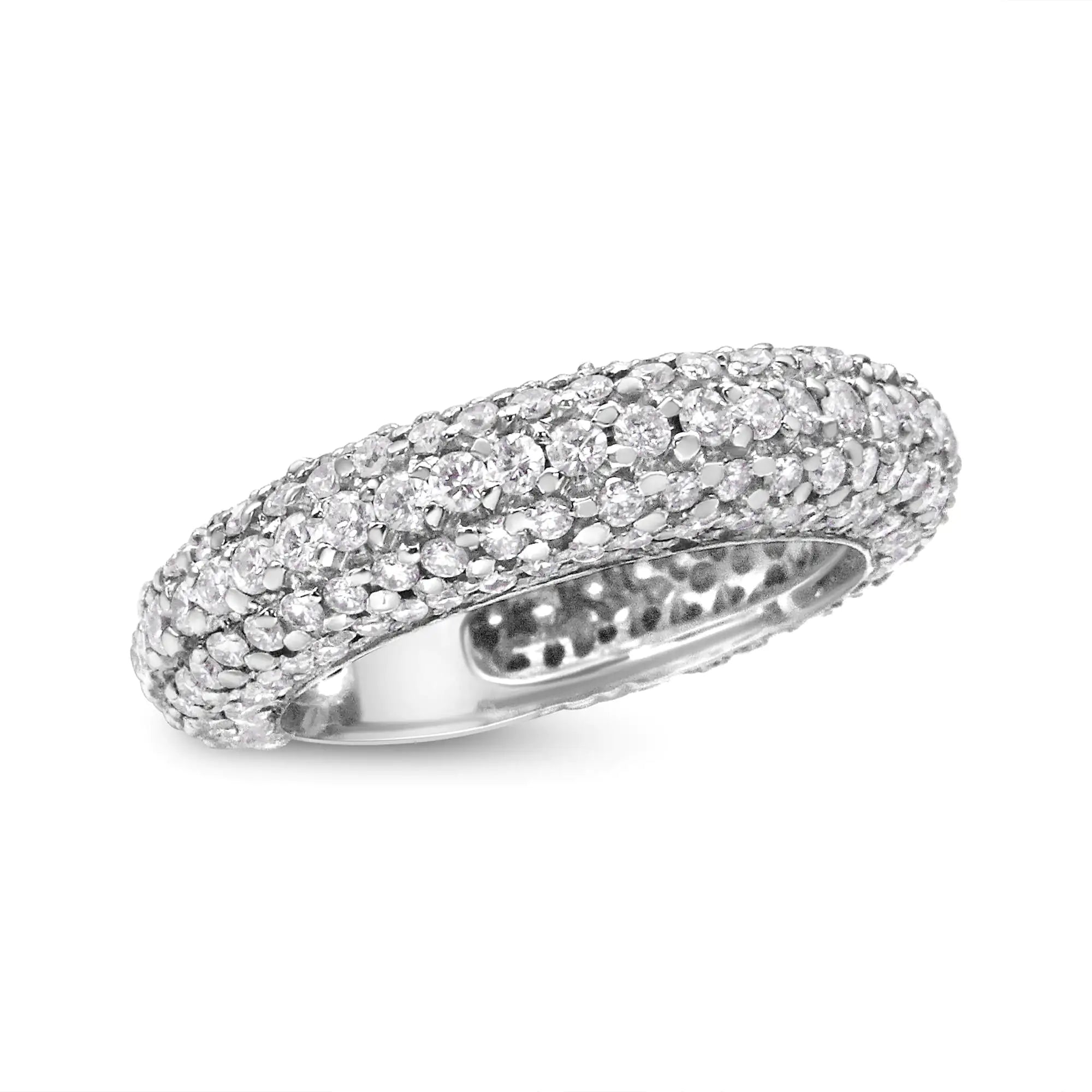 14K White Gold Diamond Band Ring