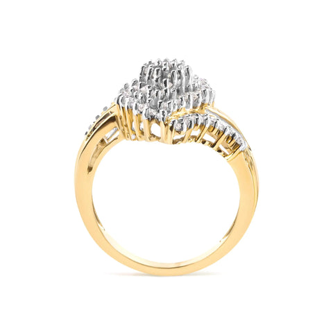 Perfect Engagement Gift: 10k Gold Diamond Cluster Ring
