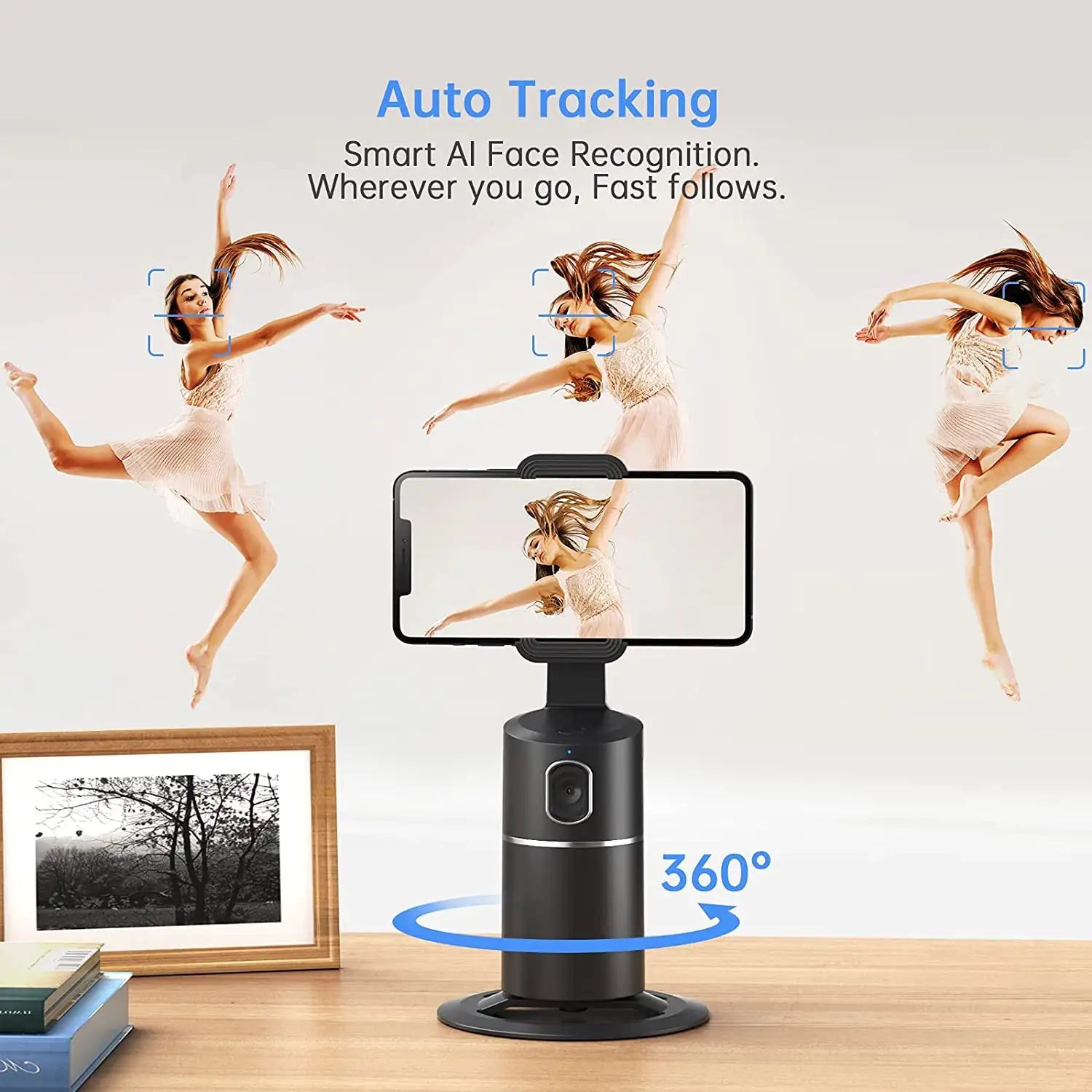 AI Smart Selfie 360° Tracker Perfect Selfies&Video Made Easy