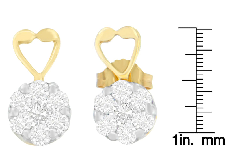 14K Yellow Gold Diamond Earrings