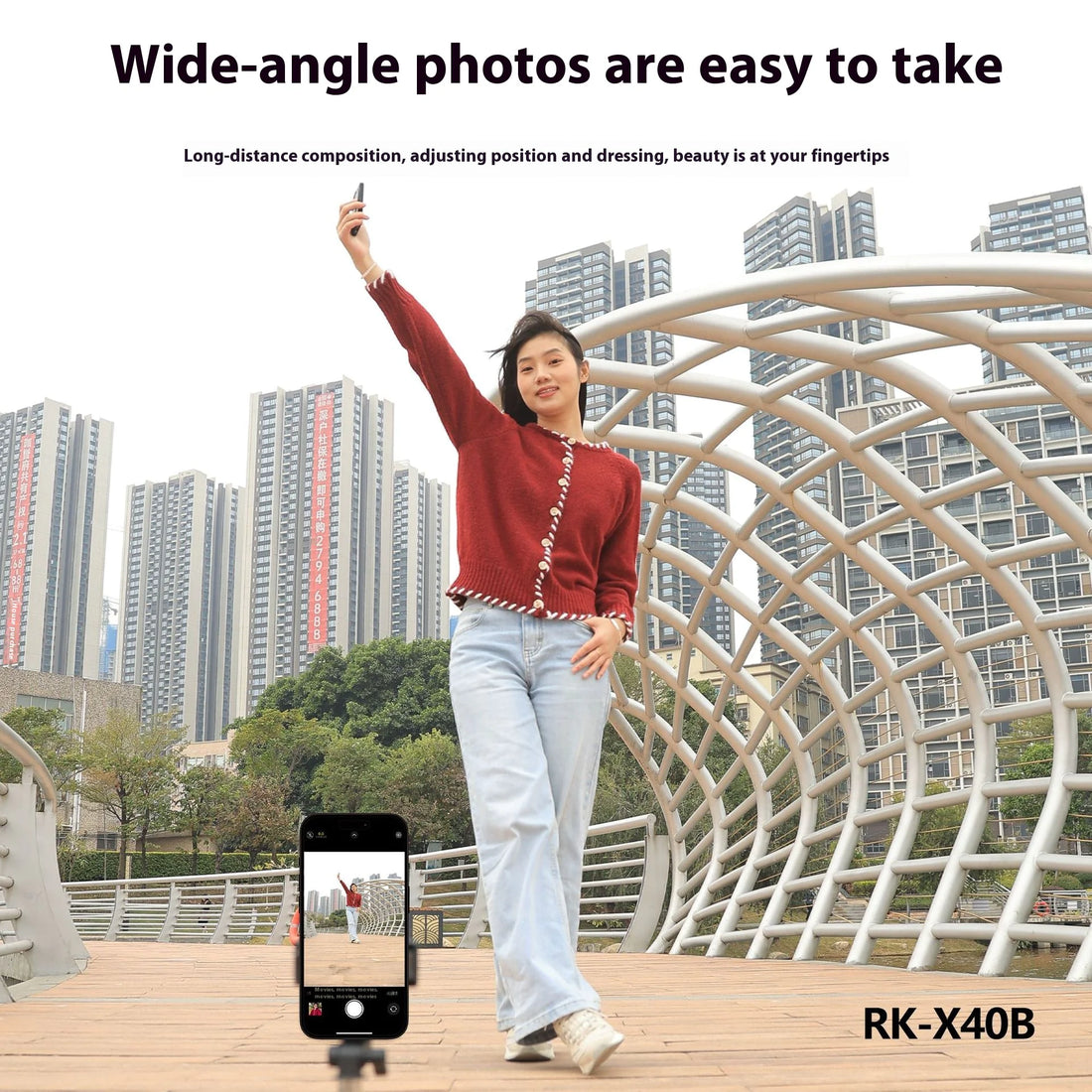 Wireless Selfie Device with Magnetic Charging & - Monitoring