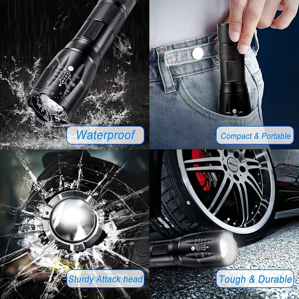 Super Bright 90000LM LED Tactical Flashlight