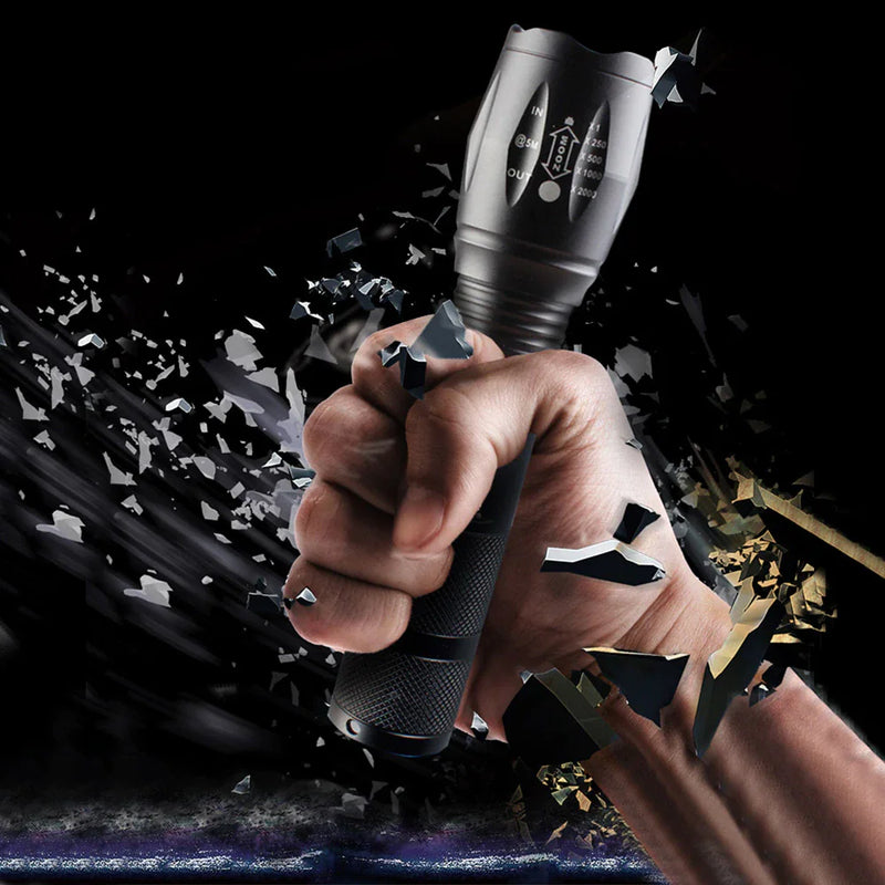 LED Tactical Flashlight 5 Modes Zoomable Torch Searchlight
