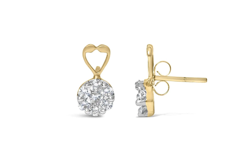 14K Yellow Gold Diamond Earrings