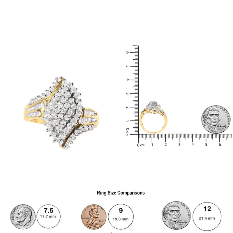 Perfect Engagement Gift: 10k Gold Diamond Cluster Ring