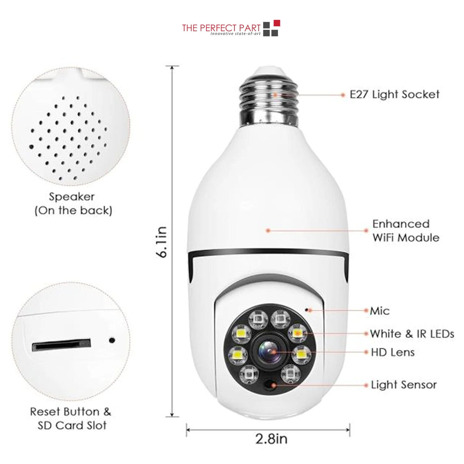 360° Wireless Light Bulb Security Camera