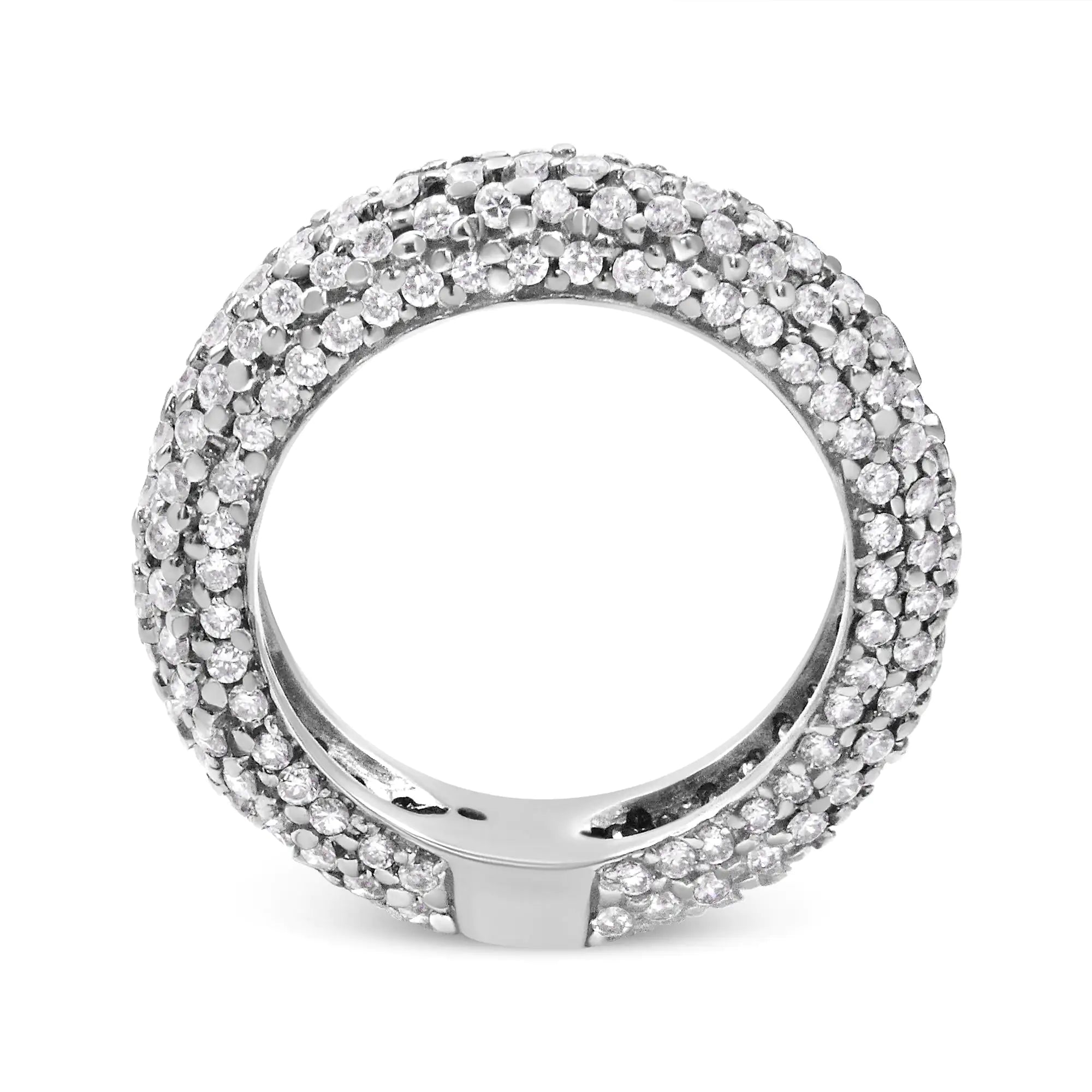 14K White Gold Diamond Band Ring
